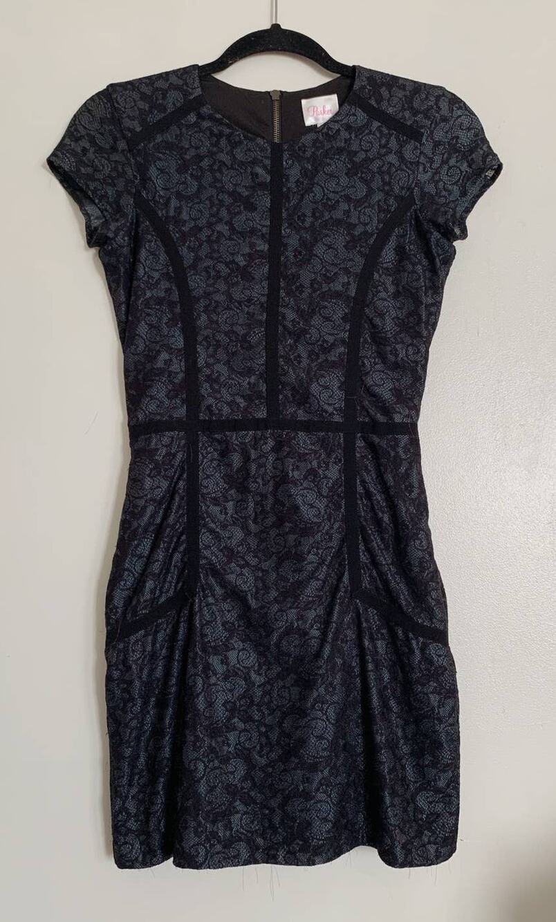 Midnight Blue Parker Dia Lace Sheath Mini Dress M